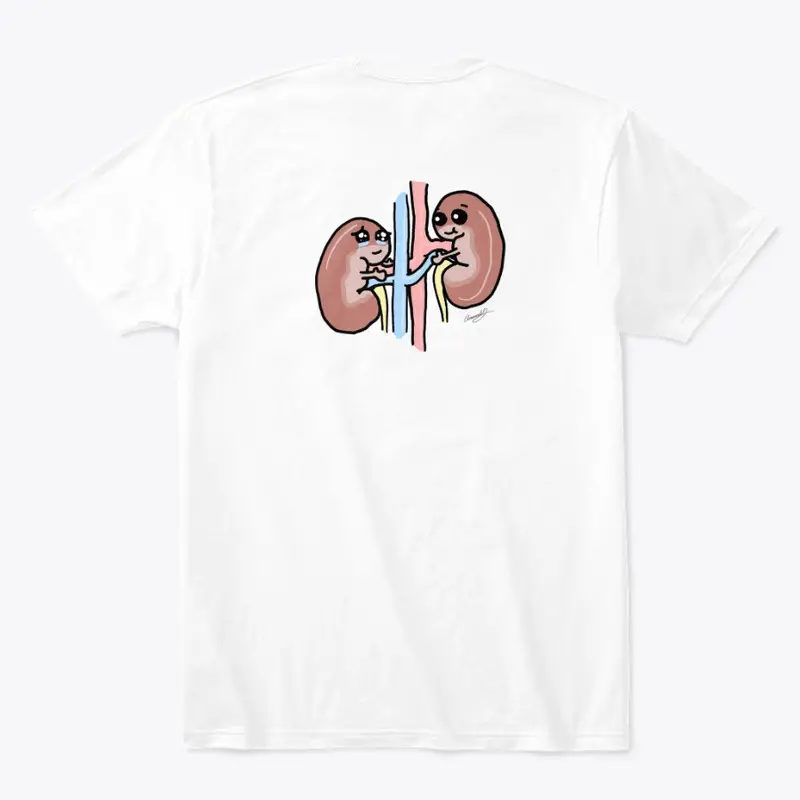 tshirt featuring pair of kidneys wanting to be together designed by armando hasudungan