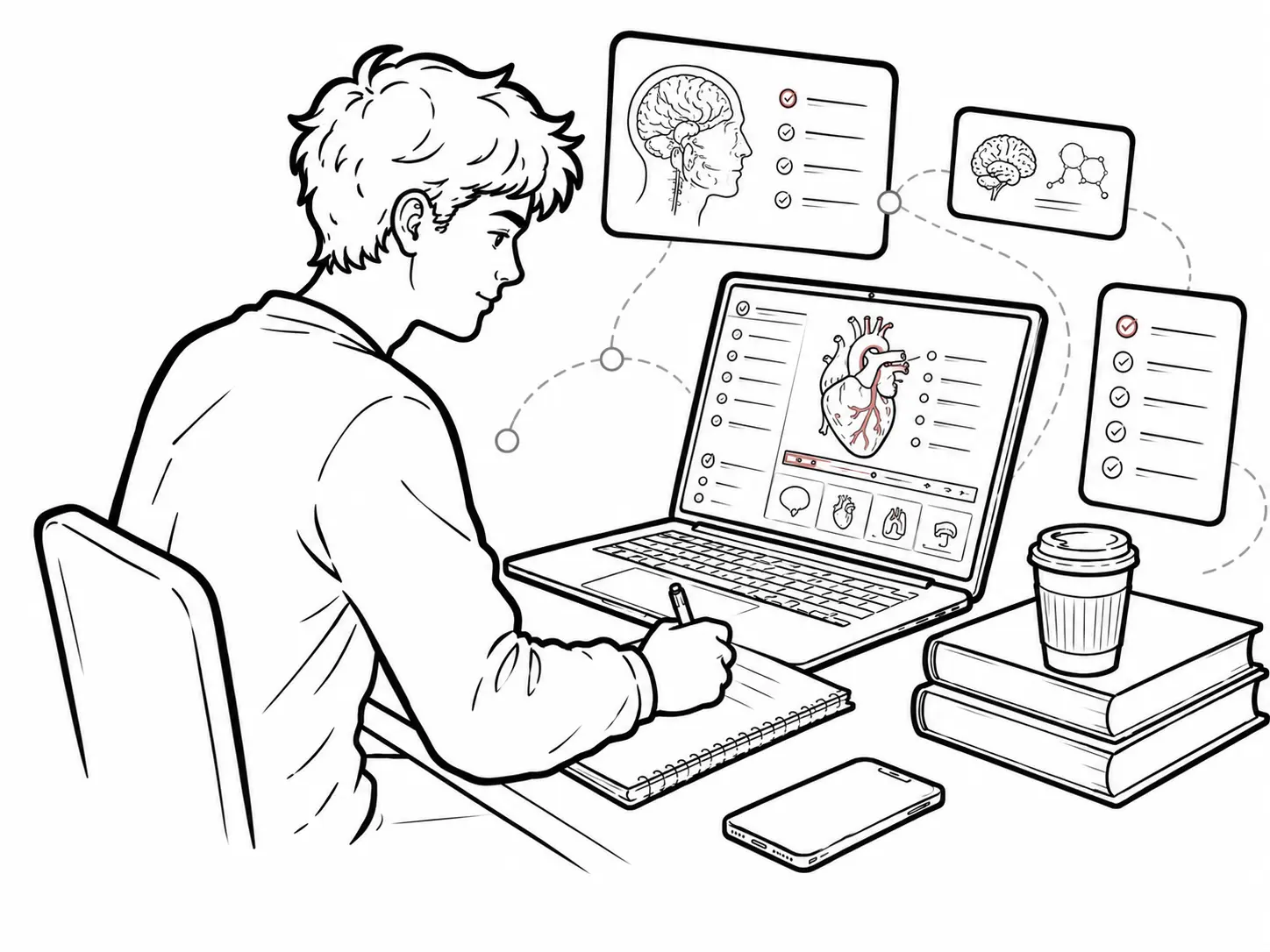 Armando Hasudungan study environment showing a clam and organised student